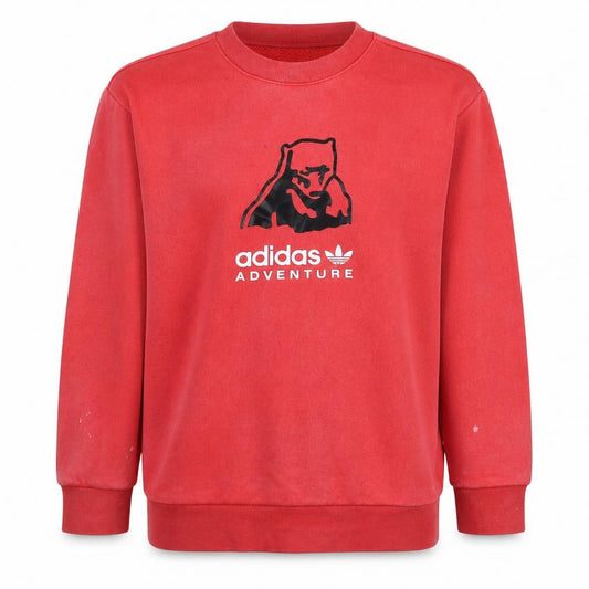 Adidas Mens Red Adventure Logo Pullover Sweatshirt M