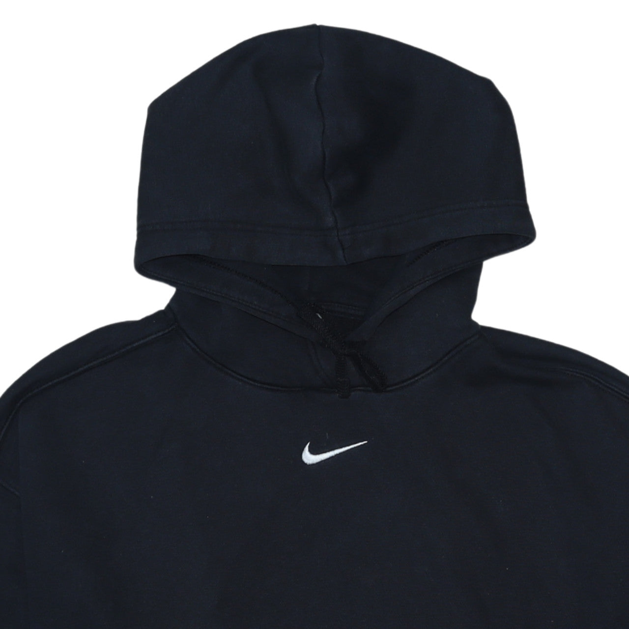 Nike Womens Black Pullover Hoodie L Cotton Blend Logo Casual