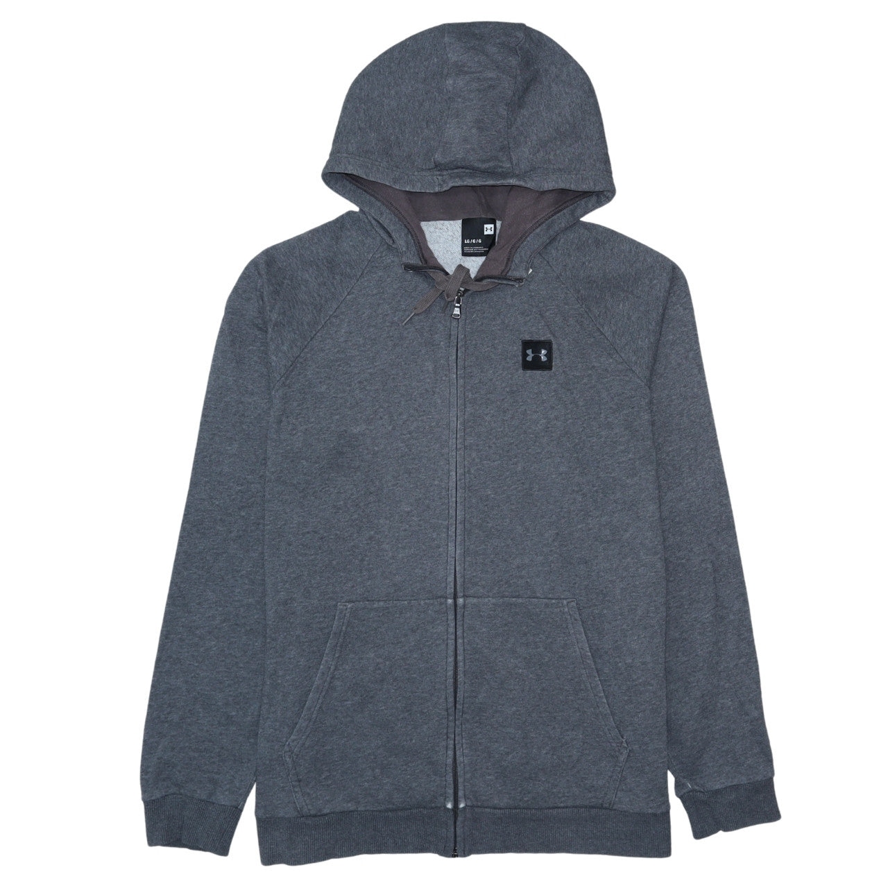 Under Armour Men's Grey Full Zip Hoodie Size L Lightweight Fleece
