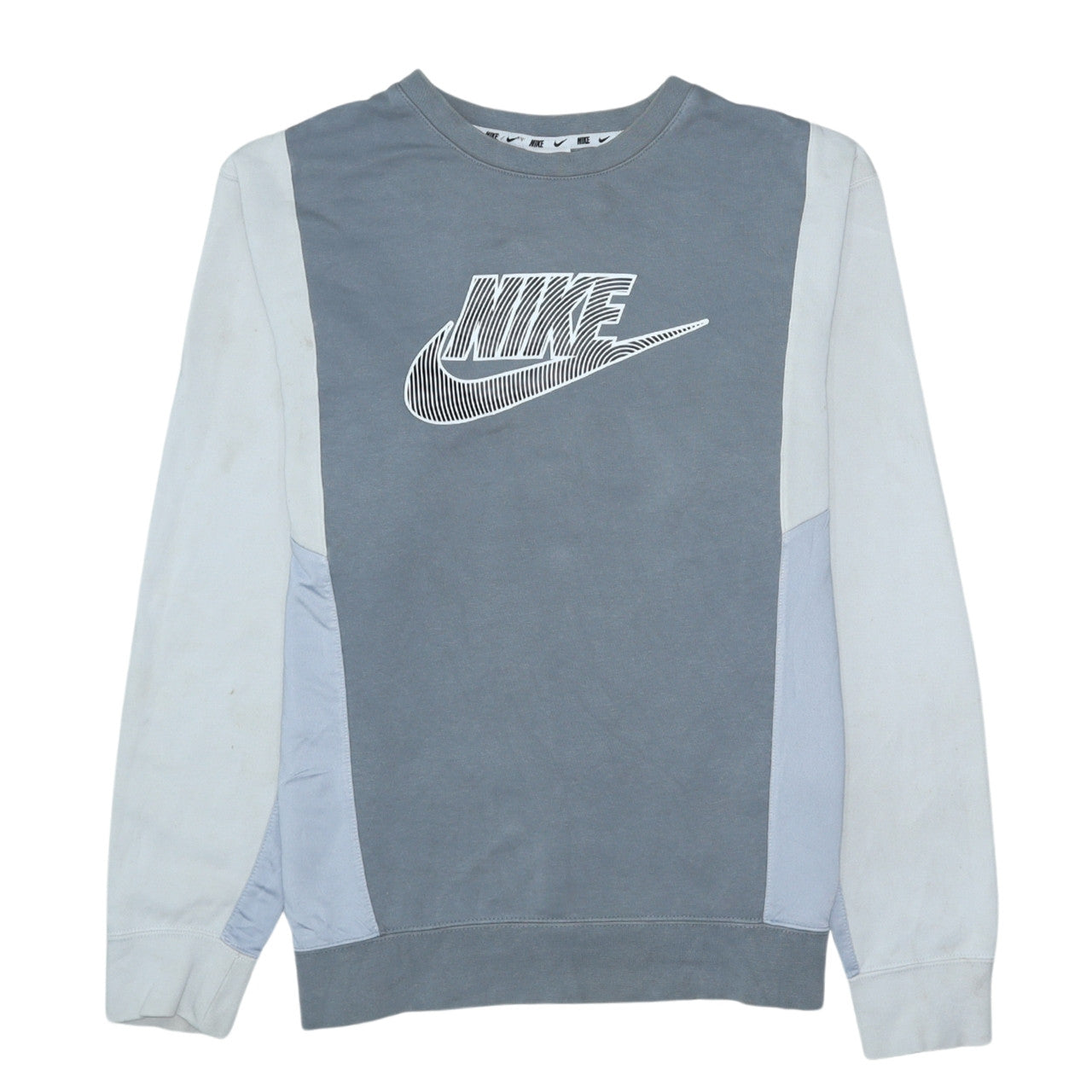 Nike Women's Grey Colourblock Pullover Sweatshirt M