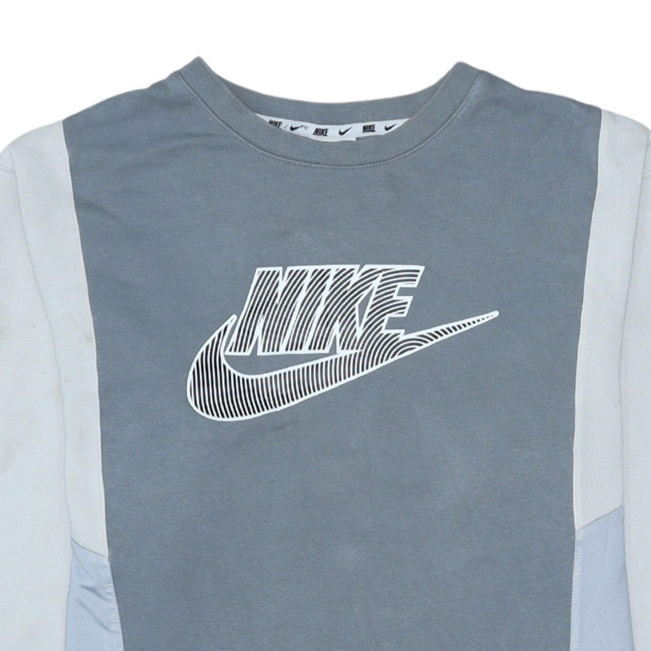 Nike Women's Grey Colourblock Pullover Sweatshirt M