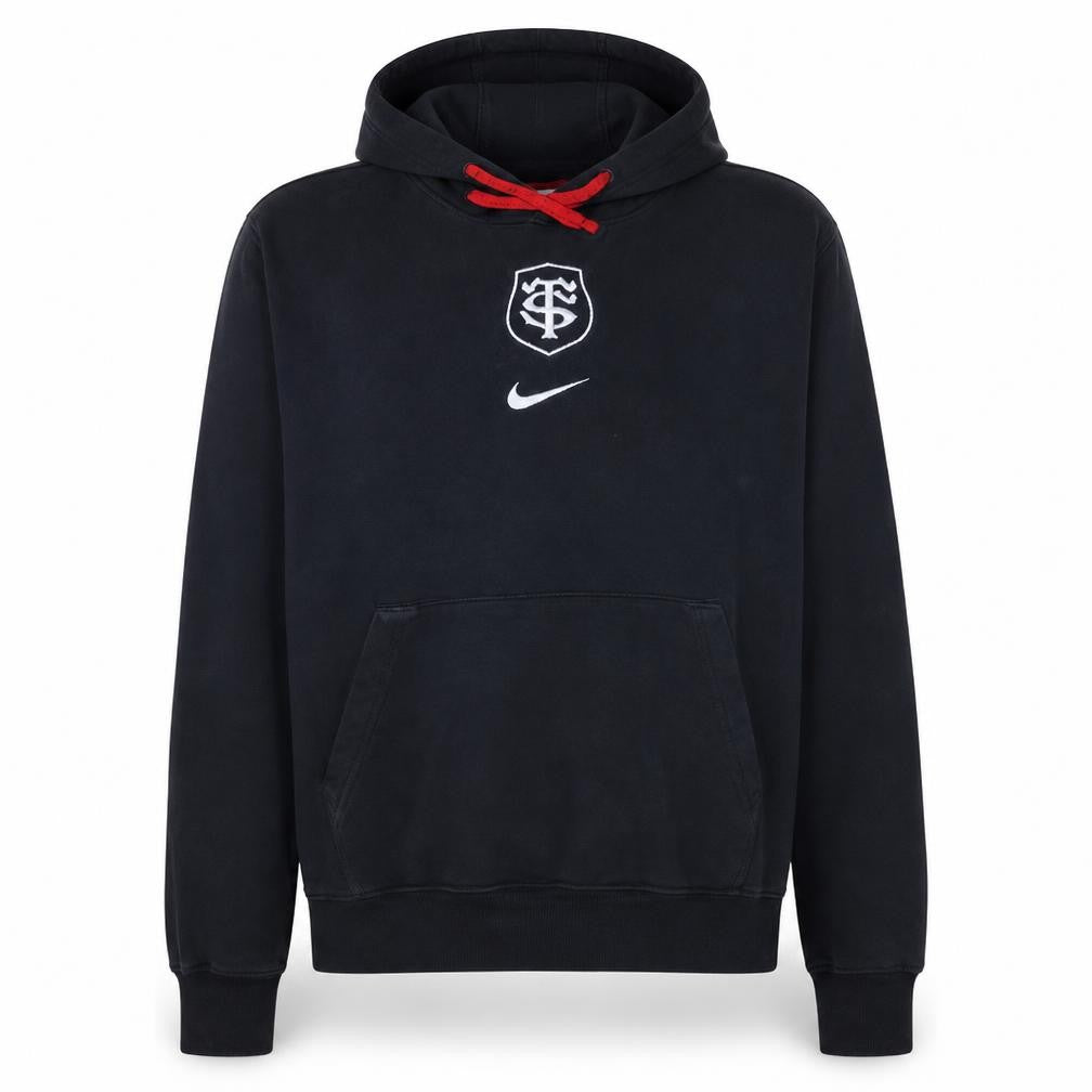 Nike Men's Black M Pullover Hoodie with Red Drawstring and Logo