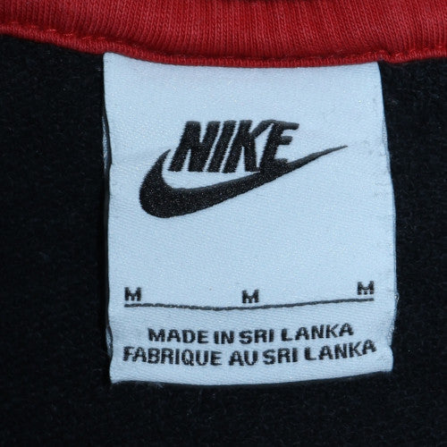 Nike Men's Black M Pullover Hoodie with Red Drawstring and Logo