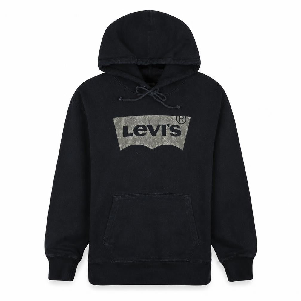 Levi's Womens Black Pullover Hoodie S Logo Print Casual