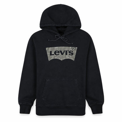 Levi's Womens Black Pullover Hoodie S Logo Print Casual