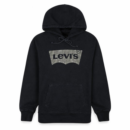 Levi's Womens Black Pullover Hoodie S Logo Print Casual