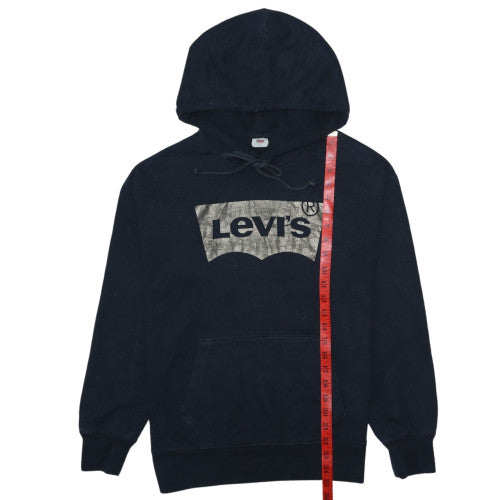 Levi's Womens Black Pullover Hoodie S Logo Print Casual