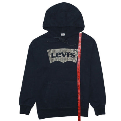 Levi's Womens Black Pullover Hoodie S Logo Print Casual