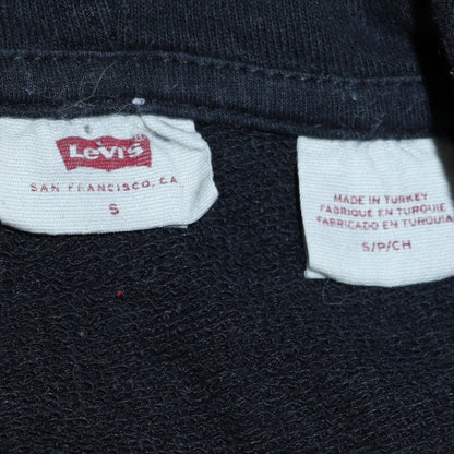 Levi's Womens Black Pullover Hoodie S Logo Print Casual