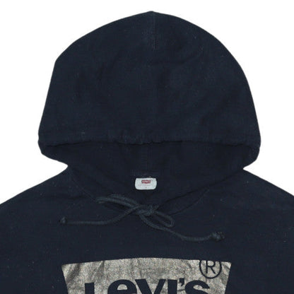 Levi's Womens Black Pullover Hoodie S Logo Print Casual