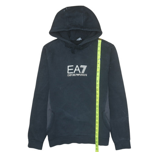 Emporio Armani EA7 Women's Black Hoodie Size M Cotton Blend Pullover