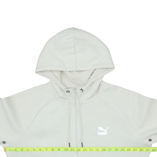 Puma Men’s Beige Full Zip Hoodie Size M Regular Fit Fleece