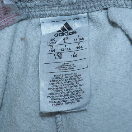 Adidas Boys Grey Jogger Sweatpants 13-14 Years Elastic Waist Fleece