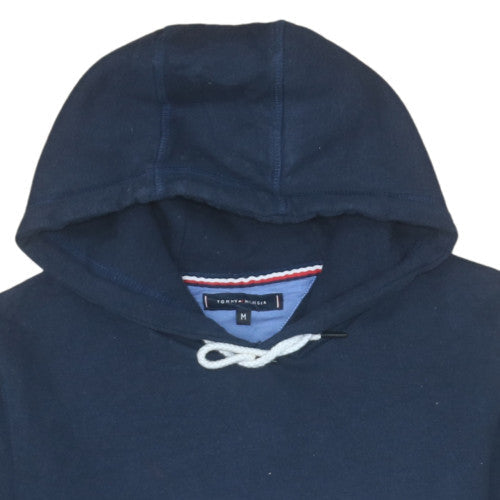 Tommy Hilfiger Men's Navy Blue Pullover Hoodie Medium Fleece Logo