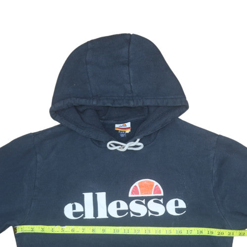 Ellesse Mens Blue Pullover Hoodie M Logo Fleece Sweatshirt