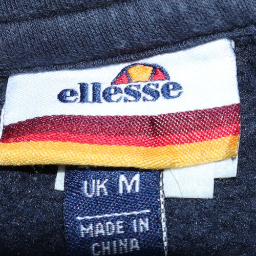 Ellesse Mens Blue Pullover Hoodie M Logo Fleece Sweatshirt