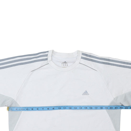 Adidas Mens White Crew Neck Pullover Sweatshirt Medium Sports Jumper