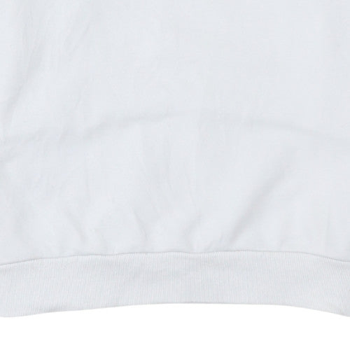 Adidas Mens White Crew Neck Pullover Sweatshirt Medium Sports Jumper