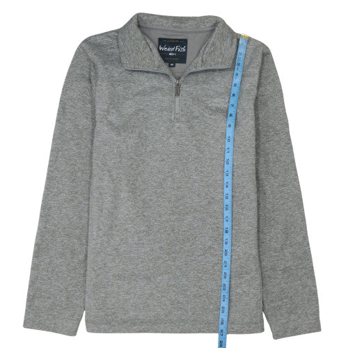 Weird Fish Men's Grey 1/4 Zip Fleece Sweatshirt Size M