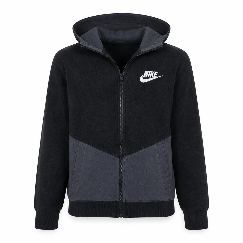 Nike Boys Black Full Zip Fleece Hoodie XL 13-15 Years Casual Sportswear