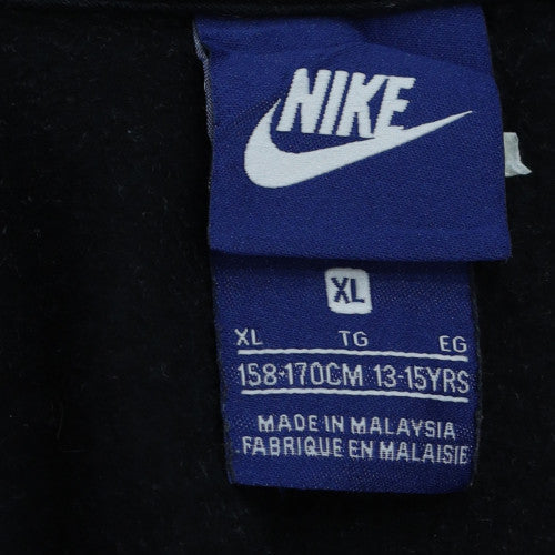 Nike Boys Black Full Zip Fleece Hoodie XL 13-15 Years Casual Sportswear