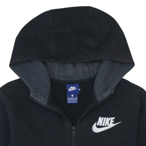 Nike Boys Black Full Zip Fleece Hoodie XL 13-15 Years Casual Sportswear