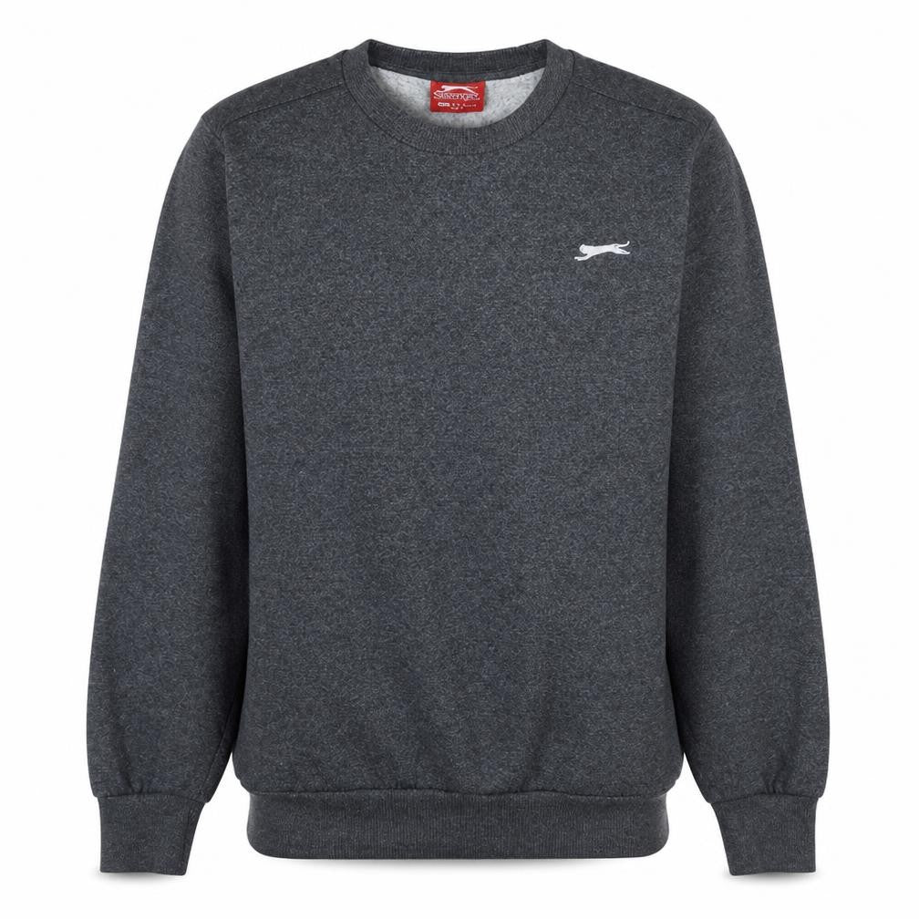 Slazenger Men's Grey Crew Neck Pullover Sweatshirt M Regular Fit