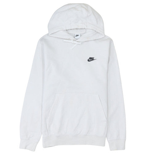 Nike Men's White Pullover Hoodie Small Fleece Logo Sweatshirt