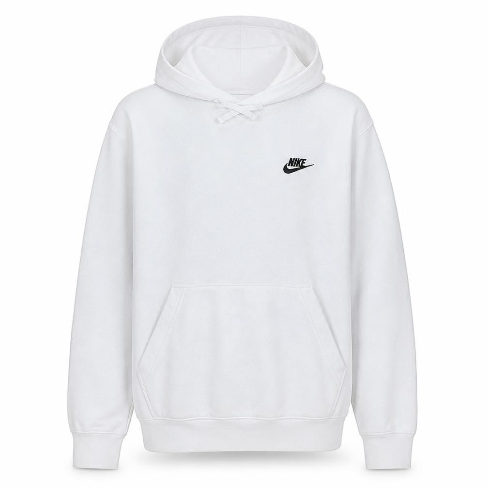 Nike Men's White Pullover Hoodie Small Fleece Logo Sweatshirt