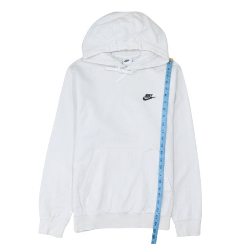 Nike Men's White Pullover Hoodie Small Fleece Logo Sweatshirt
