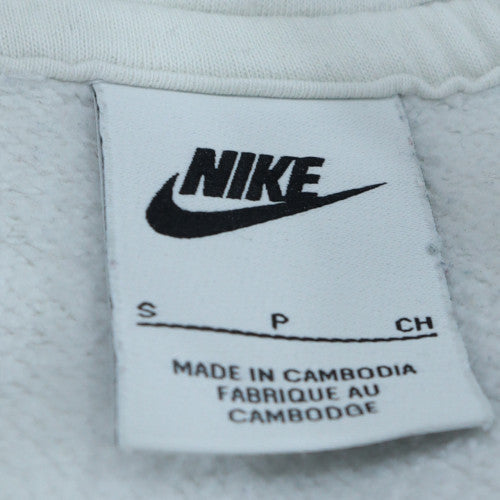 Nike Men's White Pullover Hoodie Small Fleece Logo Sweatshirt