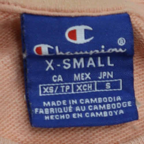 Champion Women's Pink XS Pullover Sweatshirt Logo Crew Neck