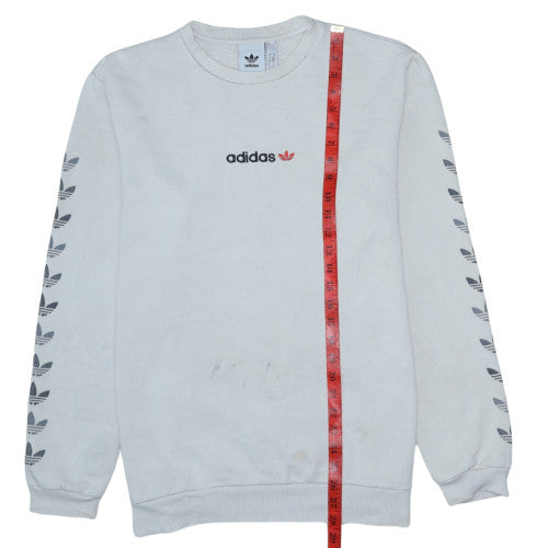 Adidas Men's White Logo Pullover Sweatshirt Size L