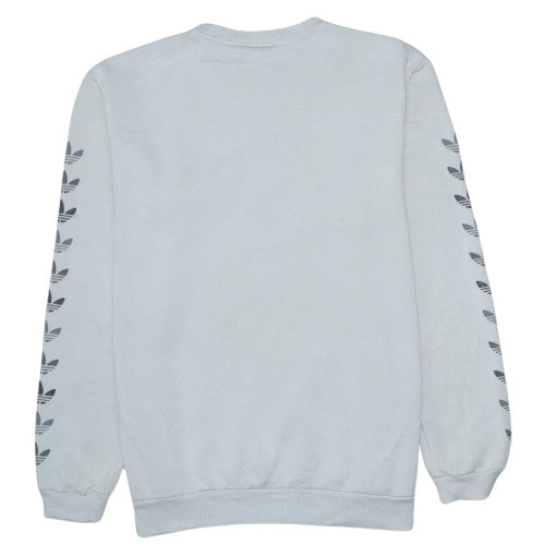 Adidas Men's White Logo Pullover Sweatshirt Size L