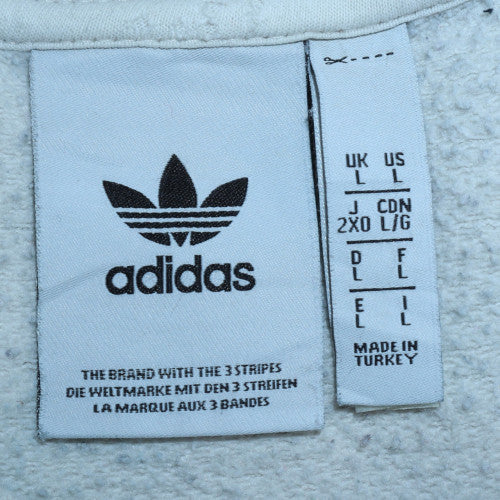 Adidas Men's White Logo Pullover Sweatshirt Size L