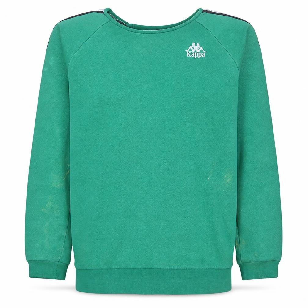 Kappa Men's Green Small Pullover Sweatshirt Logo Tape Design