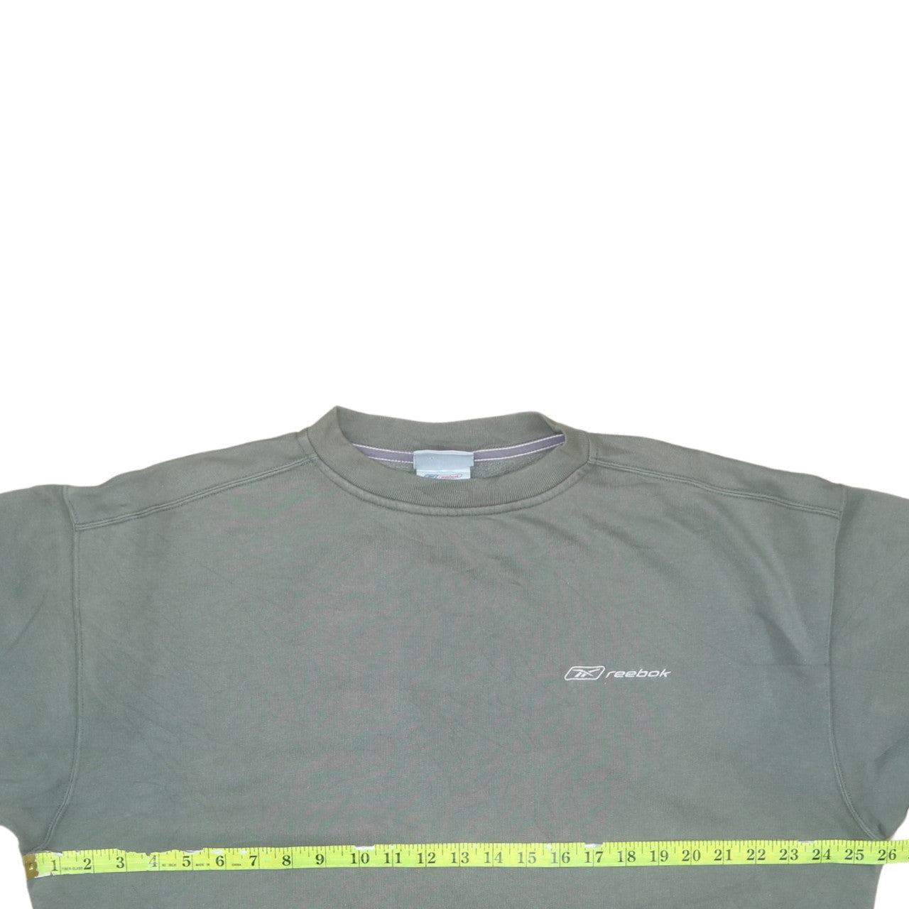 Reebok Men Green Pullover Sweatshirt L Crew Neck Regular Fit