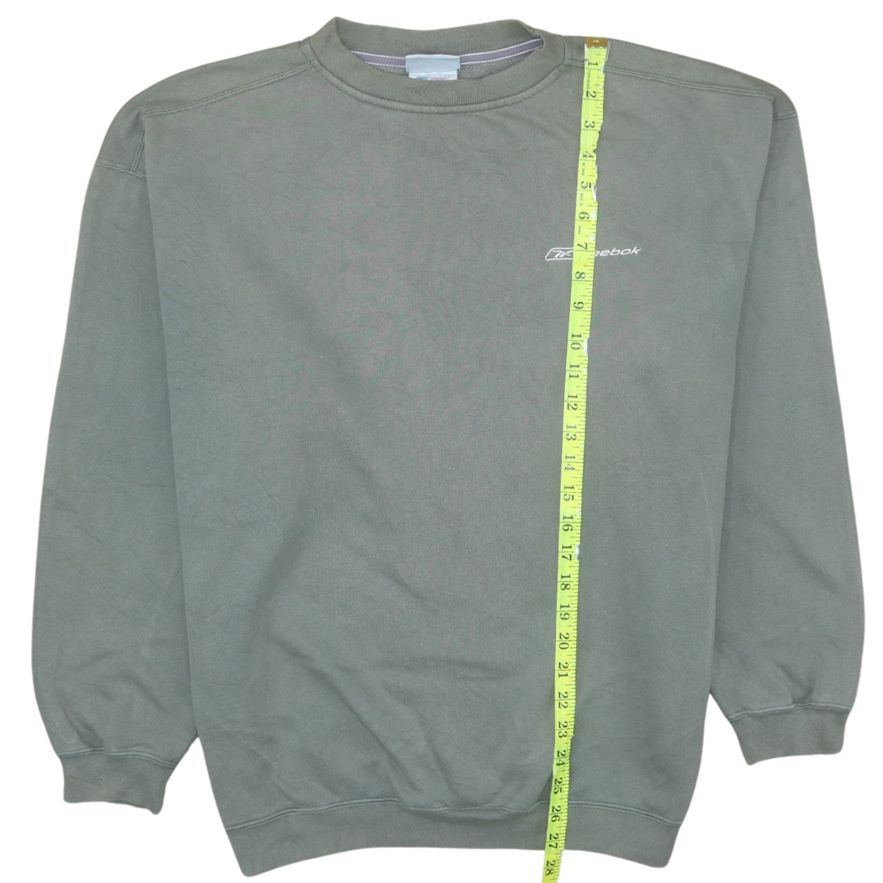 Reebok Men Green Pullover Sweatshirt L Crew Neck Regular Fit