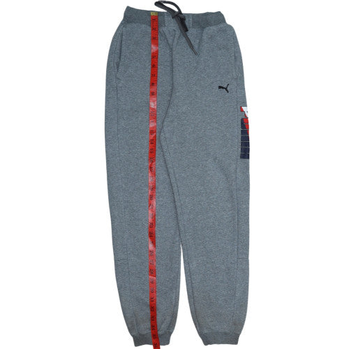 Puma Boys Grey Jogger Trousers 14 Years Elastic Waist Fleece Sweatpants