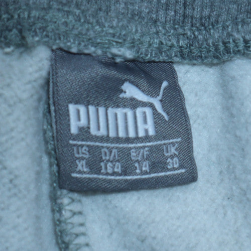 Puma Boys Grey Jogger Trousers 14 Years Elastic Waist Fleece Sweatpants