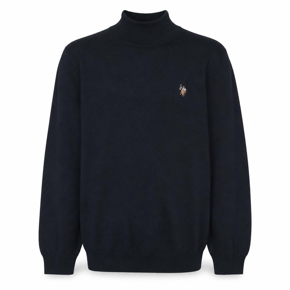 U.S. Polo Assn. Men Black Roll Neck Cotton Pullover Jumper M