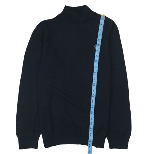 U.S. Polo Assn. Men Black Roll Neck Cotton Pullover Jumper M