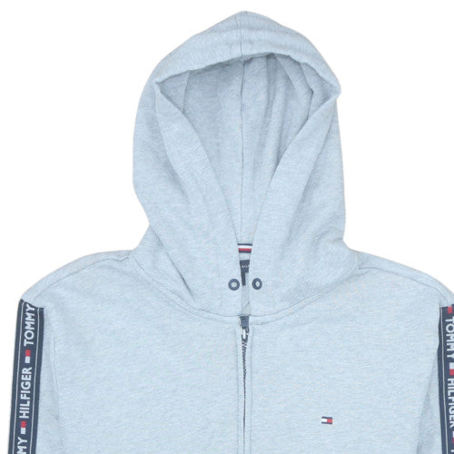 Tommy Hilfiger Men's Grey Full Zip Hoodie XL Classic Logo