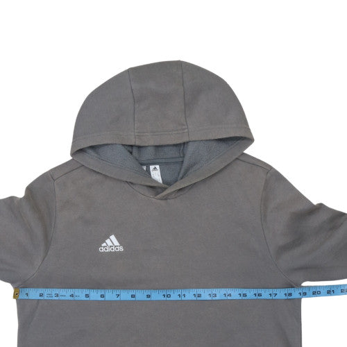 Adidas Boys Grey Pullover Hoodie 13-14 Years Fleece Lined Classic Fit