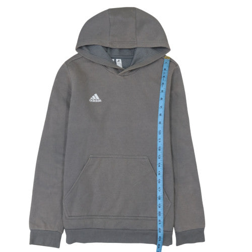 Adidas Boys Grey Pullover Hoodie 13-14 Years Fleece Lined Classic Fit