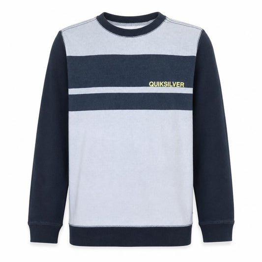 Quiksilver Men's Blue Stripe Logo Crew Neck Sweatshirt Size S