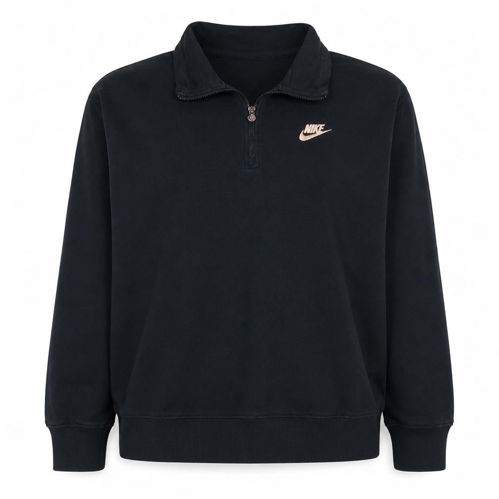 Nike Women's Black 1/2 Zip Oversized Fit Sweatshirt M