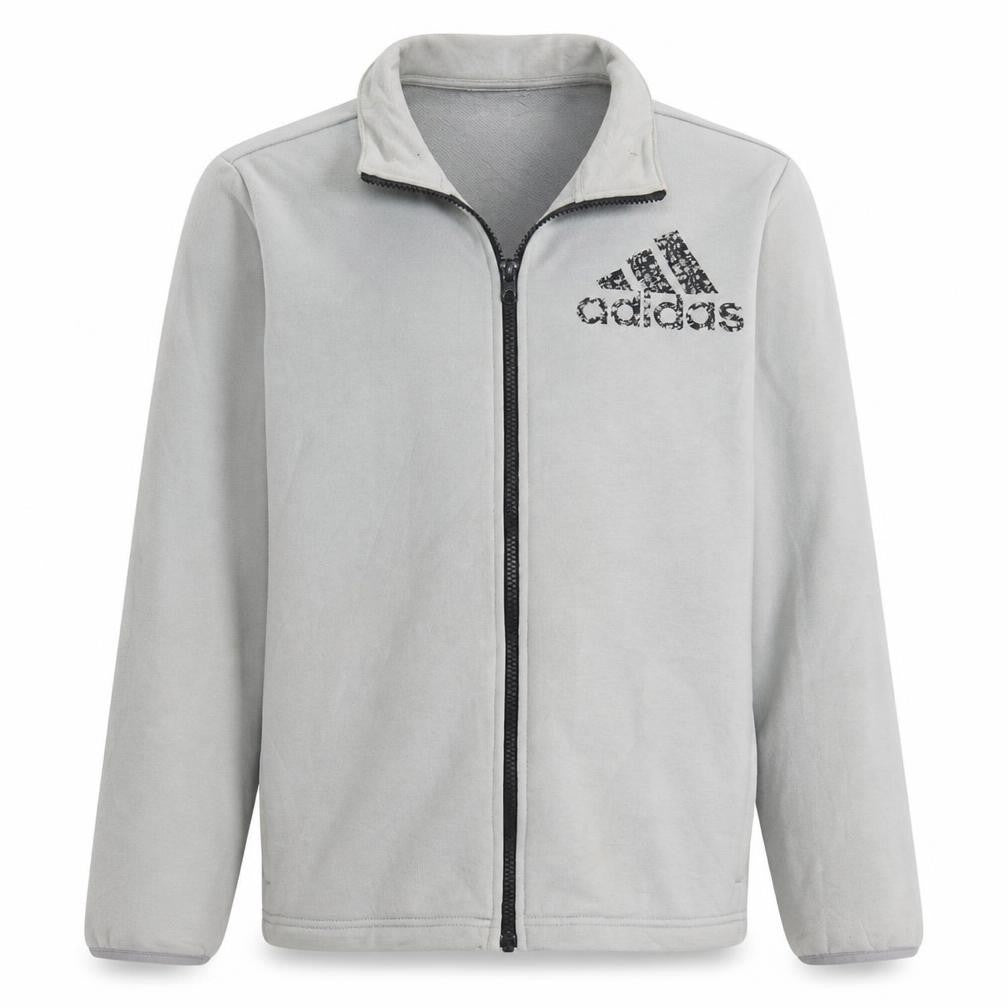 Adidas Boys Grey Full Zip Track Jacket Size 13-14 Years