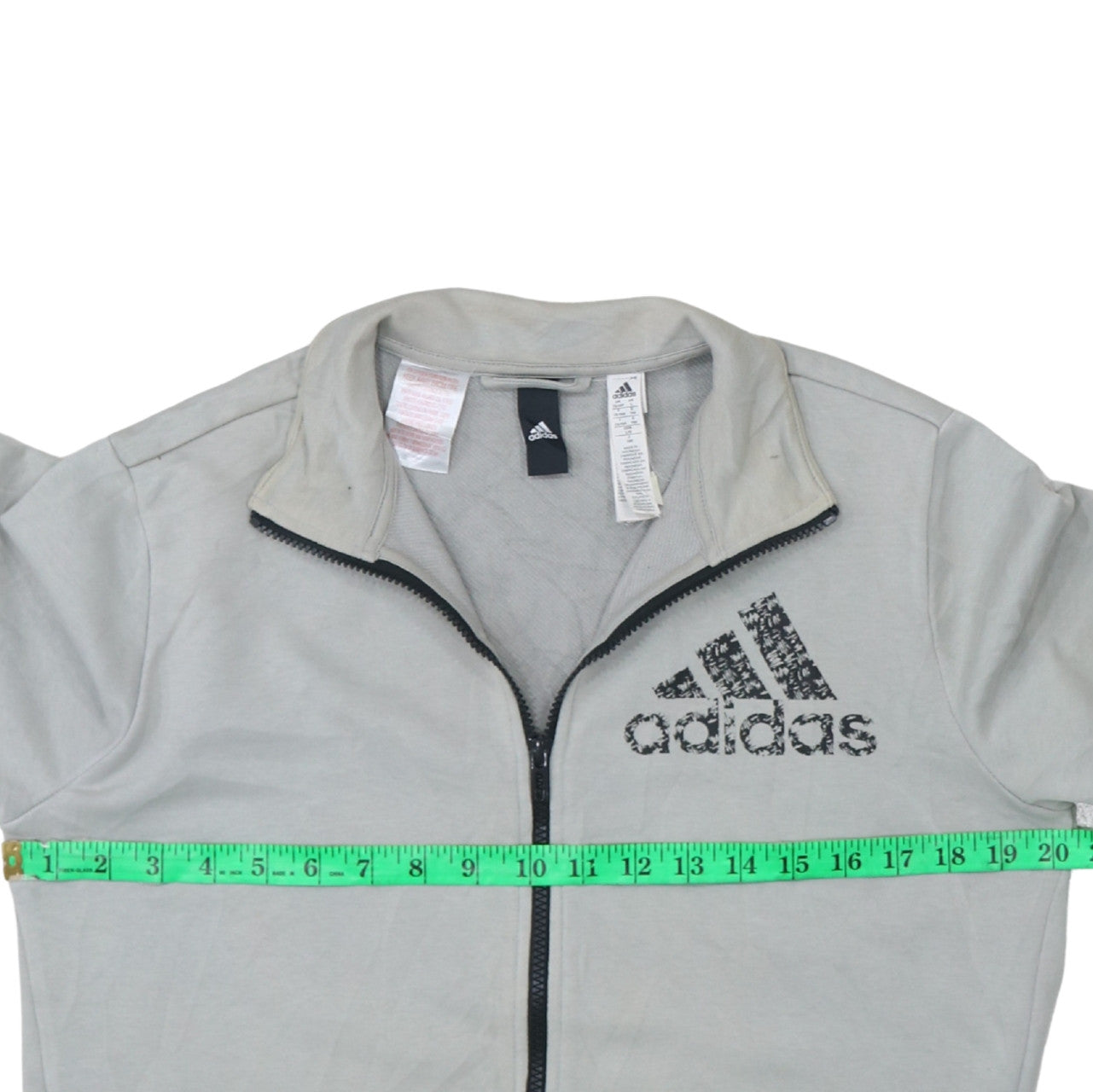 Adidas Boys Grey Full Zip Track Jacket Size 13-14 Years
