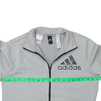 Back view of Adidas boys’ grey full zip track jacket, size 13-14, years